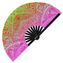 Manta ray Hand Fan UV Glow Folding Fan Festival Rave Fan Dancing Graphic Fan Tattoo Art Fan Tribal Hand Party Rave Circuit Festival Event Fan