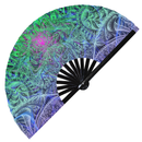 Manta ray Hand Fan UV Glow Folding Fan Festival Rave Fan Dancing Graphic Fan Tattoo Art Fan Tribal Hand Party Rave Circuit Festival Event Fan