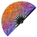 Manta ray Hand Fan UV Glow Folding Fan Festival Rave Fan Dancing Graphic Fan Tattoo Art Fan Tribal Hand Party Rave Circuit Festival Event Fan