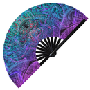 Manta ray Hand Fan UV Glow Folding Fan Festival Rave Fan Dancing Graphic Fan Tattoo Art Fan Tribal Hand Party Rave Circuit Festival Event Fan